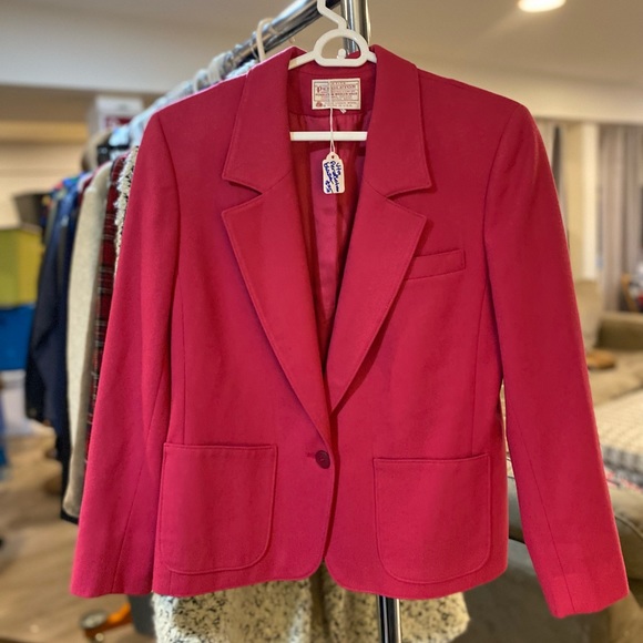 Vintage Hot Pink Wool Pendleton Blazer - Size 10 - Picture 1 of 6
